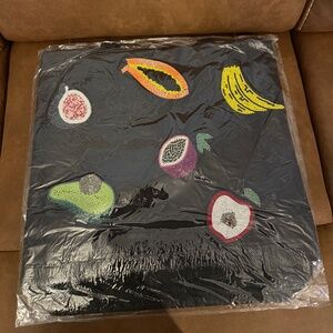 Multi Fruits beaded handcrafted PU leather handbag